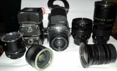 较新俄罗斯基铺88(6X6CM)胶片相机+2个取景器+4颗镜头+接圈+2倍镜
